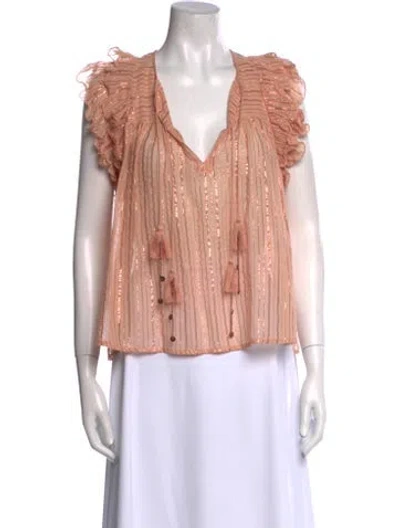 Pre-owned Ulla Johnson V-neck Sleeveless Blouse In Pink