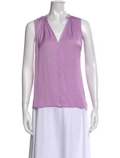 Pre-owned Ulla Johnson V-neck Sleeveless Blouse In Purple