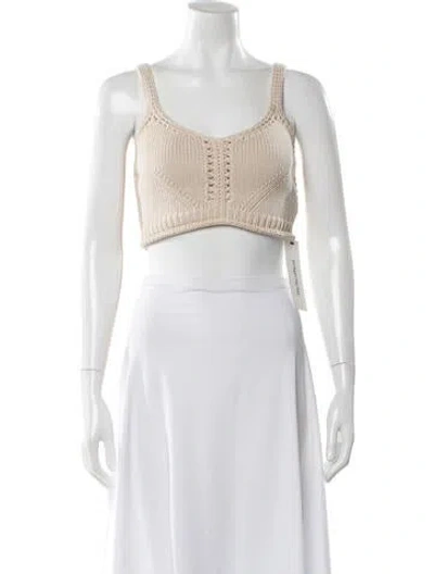 Pre-owned Ulla Johnson V-neck Sleeveless Sports Bra In Neutral