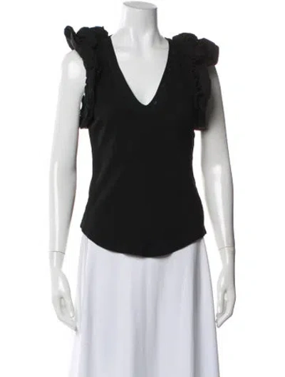 Pre-owned Ulla Johnson V-neck Sleeveless Top In Black