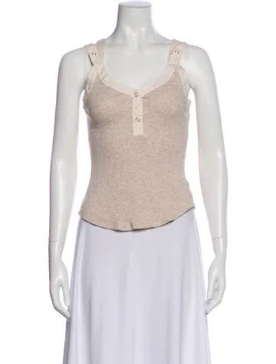 Pre-owned Ulla Johnson V-neck Sleeveless Top In Neutral