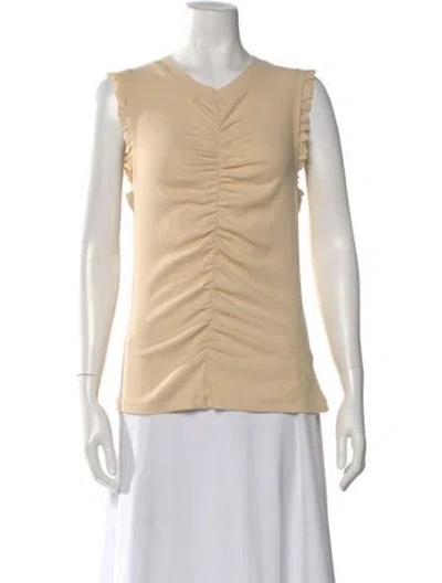 Pre-owned Ulla Johnson V-neck Sleeveless Top In Neutral