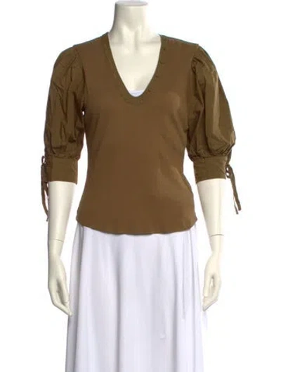 Pre-owned Ulla Johnson V-neck Sweater In Green