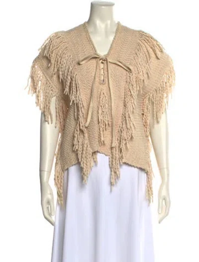 Pre-owned Ulla Johnson V-neck Sweater In Neutral