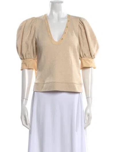 Pre-owned Ulla Johnson V-neck Sweater In Neutral