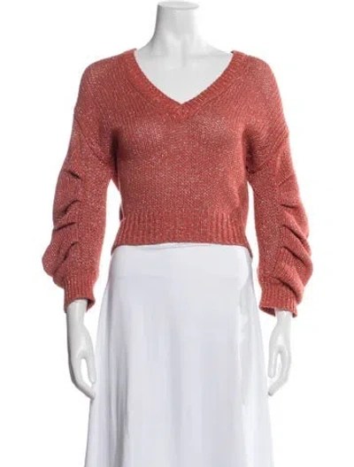 Pre-owned Ulla Johnson V-neck Sweater In Orange