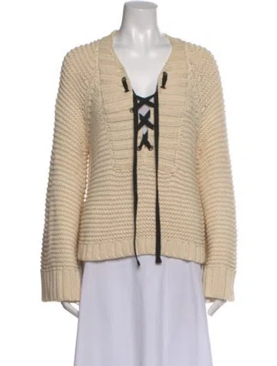Pre-owned Ulla Johnson V-neck Sweater In White