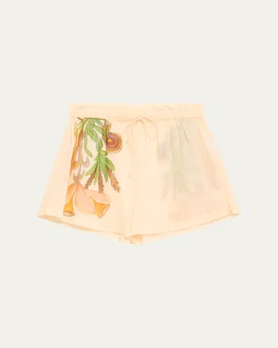 Ulla Johnson Water Blossoms Bijou Coverup Shorts In Inner Nature