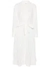 Ulla Johnson White Cotton Poplin Midi Shirt Dress