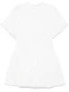 Ulla Johnson Oumi Crochet And Chiffon-trimmed Poplin Mini Dress In White