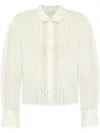 Ulla Johnson Samira Lace Trim Blouse With Pleats And Scalloped Edges