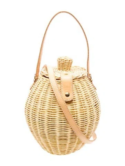 Pre-owned Ulla Johnson Wicker Bucket Bag In Neutrals