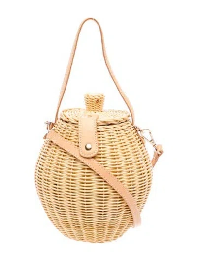Pre-owned Ulla Johnson Wicker Bucket Bag W/ Tags In Neutrals