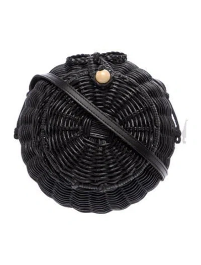 Pre-owned Ulla Johnson Wicker Crossbody Bag In Black