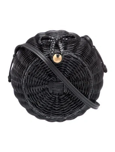 Pre-owned Ulla Johnson Wicker Crossbody Bag In Black