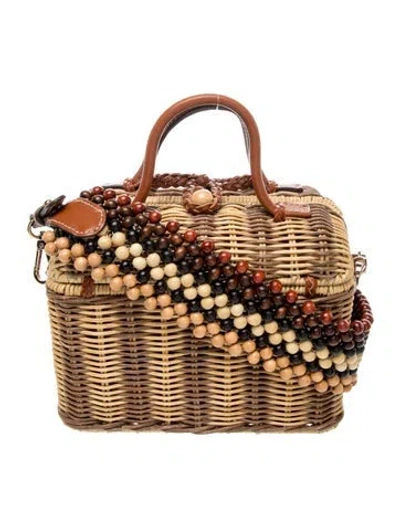 Pre-owned Ulla Johnson Wicker Shoulder Bag In Neutrals