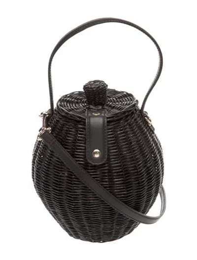 Pre-owned Ulla Johnson Wicker Top Handle Bag In Black