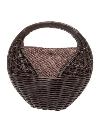 Pre-owned Ulla Johnson Wicker Top Handle Bag In Brown
