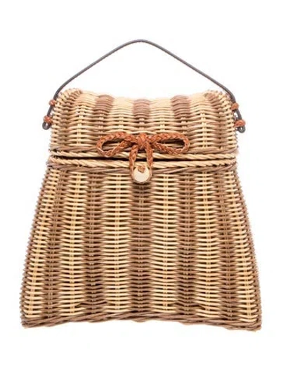 Pre-owned Ulla Johnson Wicker Top Handle Bag In Neutrals