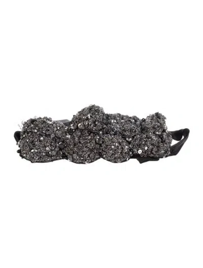 Pre-owned Ulla Johnson Wide Chain-link Accents Waist Belt In Black