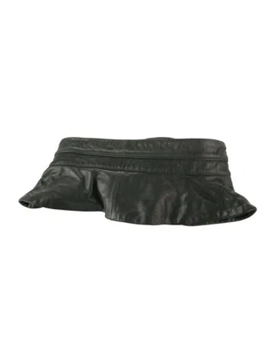 Pre-owned Ulla Johnson Wide Lambskin Waist Belt In Green