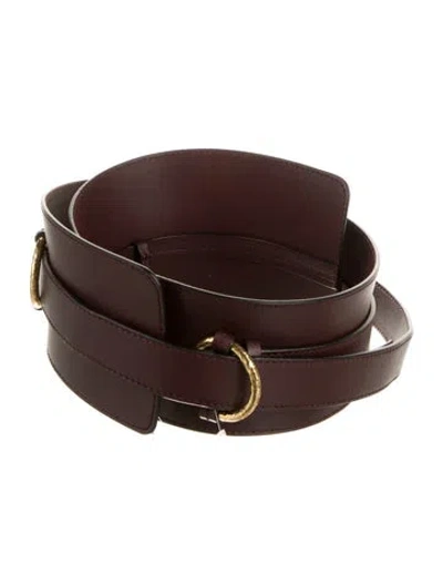 Pre-owned Ulla Johnson Wide Leather Waist Belt In Brown
