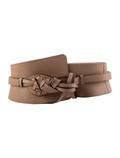 Pre-owned Ulla Johnson Wide Leather Waist Belt In Neutrals