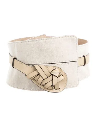 Pre-owned Ulla Johnson Wide Leather Waist Belt In Neutrals
