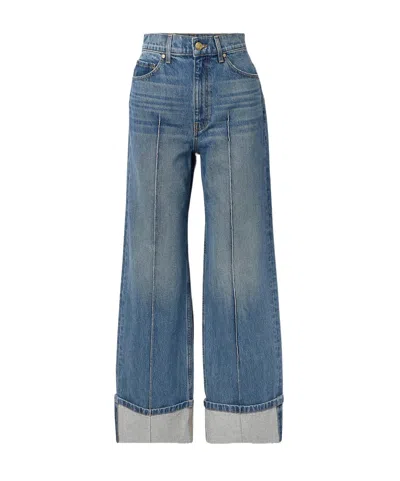 Ulla Johnson Wide Leg Jeans In Blue