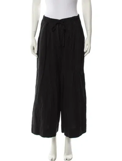 Pre-owned Ulla Johnson Wide Leg Pants In Black