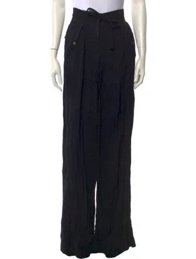 Pre-owned Ulla Johnson Wide Leg Pants In Black
