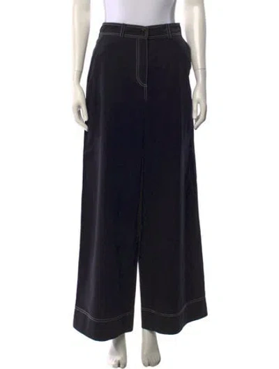 Pre-owned Ulla Johnson Wide Leg Pants In Black