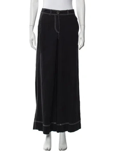 Pre-owned Ulla Johnson Wide Leg Pants In Black