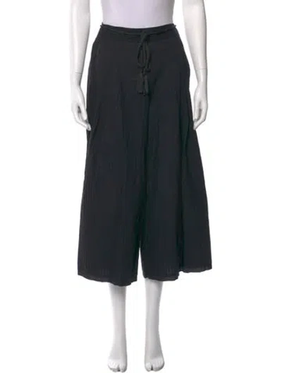 Pre-owned Ulla Johnson Wide Leg Pants In Black
