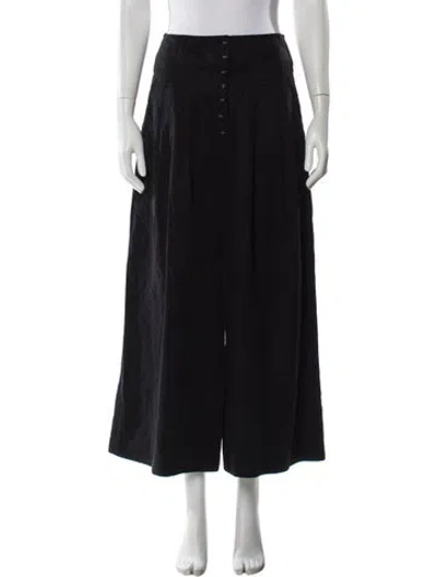 Pre-owned Ulla Johnson Wide Leg Pants In Black