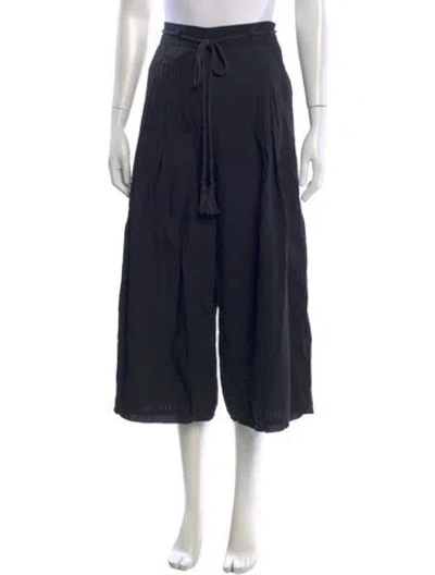 Pre-owned Ulla Johnson Wide Leg Pants In Black