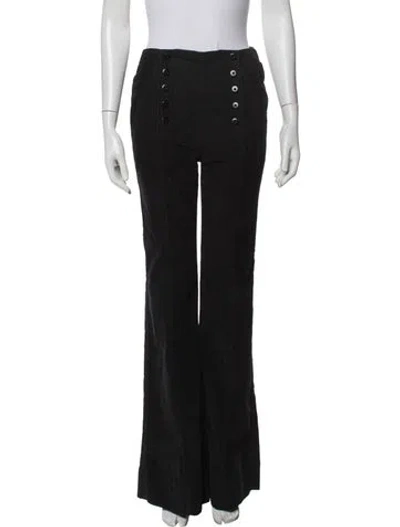 Pre-owned Ulla Johnson Wide Leg Pants In Black