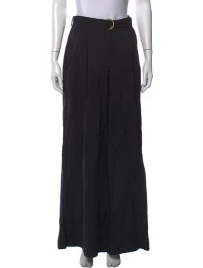 Pre-owned Ulla Johnson Wide Leg Pants In Black