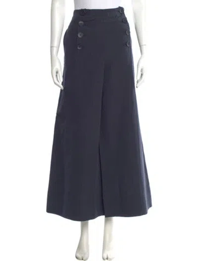Pre-owned Ulla Johnson Wide Leg Pants In Blue