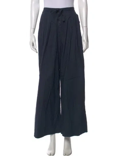 Pre-owned Ulla Johnson Wide Leg Pants In Blue