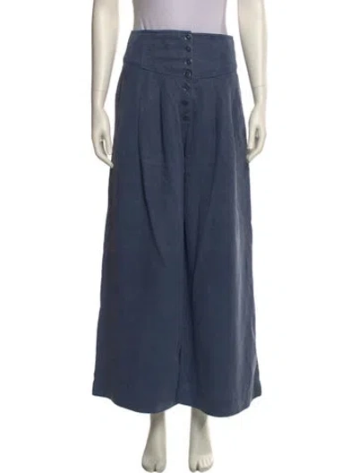 Pre-owned Ulla Johnson Wide Leg Pants In Blue