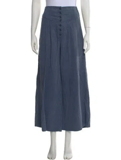 Pre-owned Ulla Johnson Wide Leg Pants In Blue
