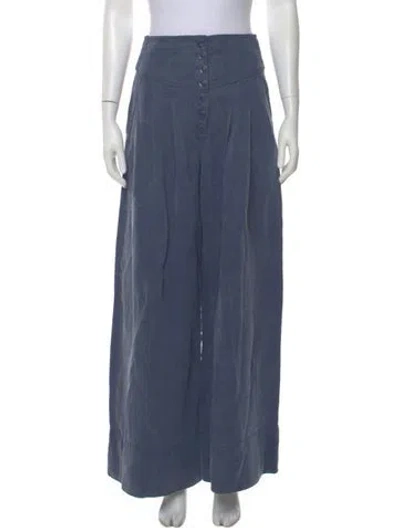 Pre-owned Ulla Johnson Wide Leg Pants In Blue