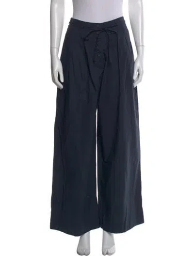Pre-owned Ulla Johnson Wide Leg Pants In Blue