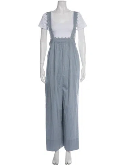 Pre-owned Ulla Johnson Wide Leg Pants In Blue