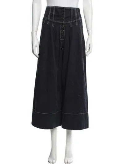 Pre-owned Ulla Johnson Wide Leg Pants In Blue