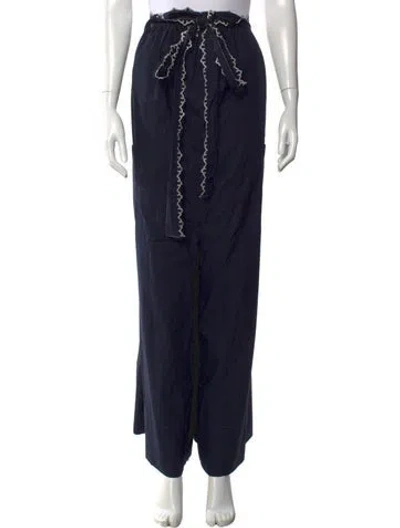 Pre-owned Ulla Johnson Wide Leg Pants In Blue