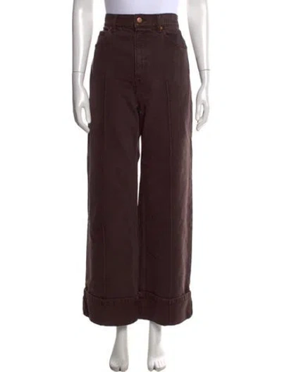 Pre-owned Ulla Johnson Wide Leg Pants In Brown