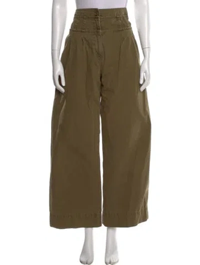 Pre-owned Ulla Johnson Wide Leg Pants In Green