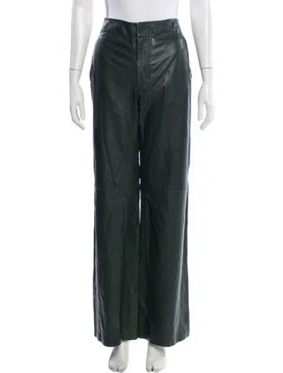 Pre-owned Ulla Johnson Wide Leg Pants In Green